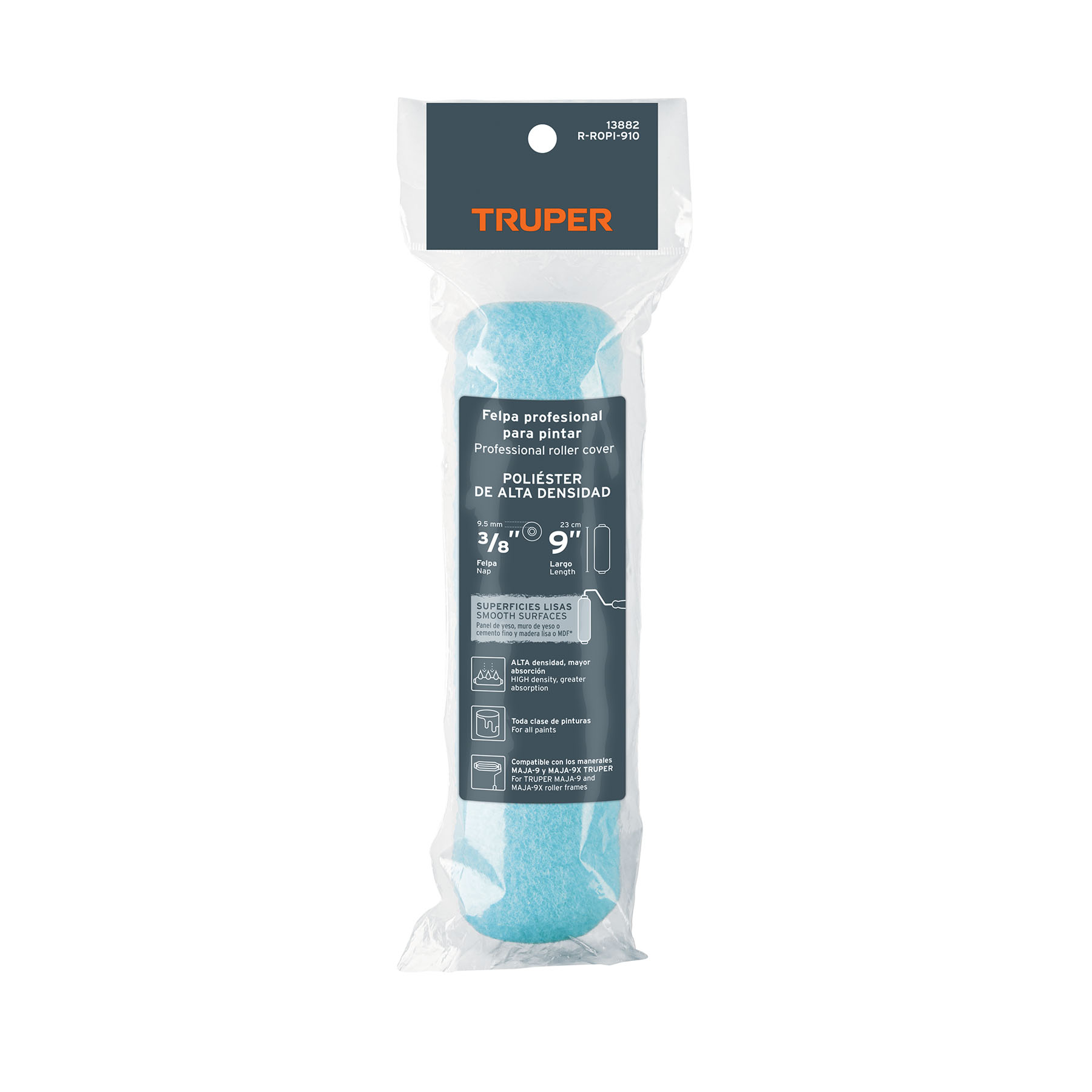 Felpa para rodillo 9 x 3/8' superficies lisas, TRUPER - Imagen 5