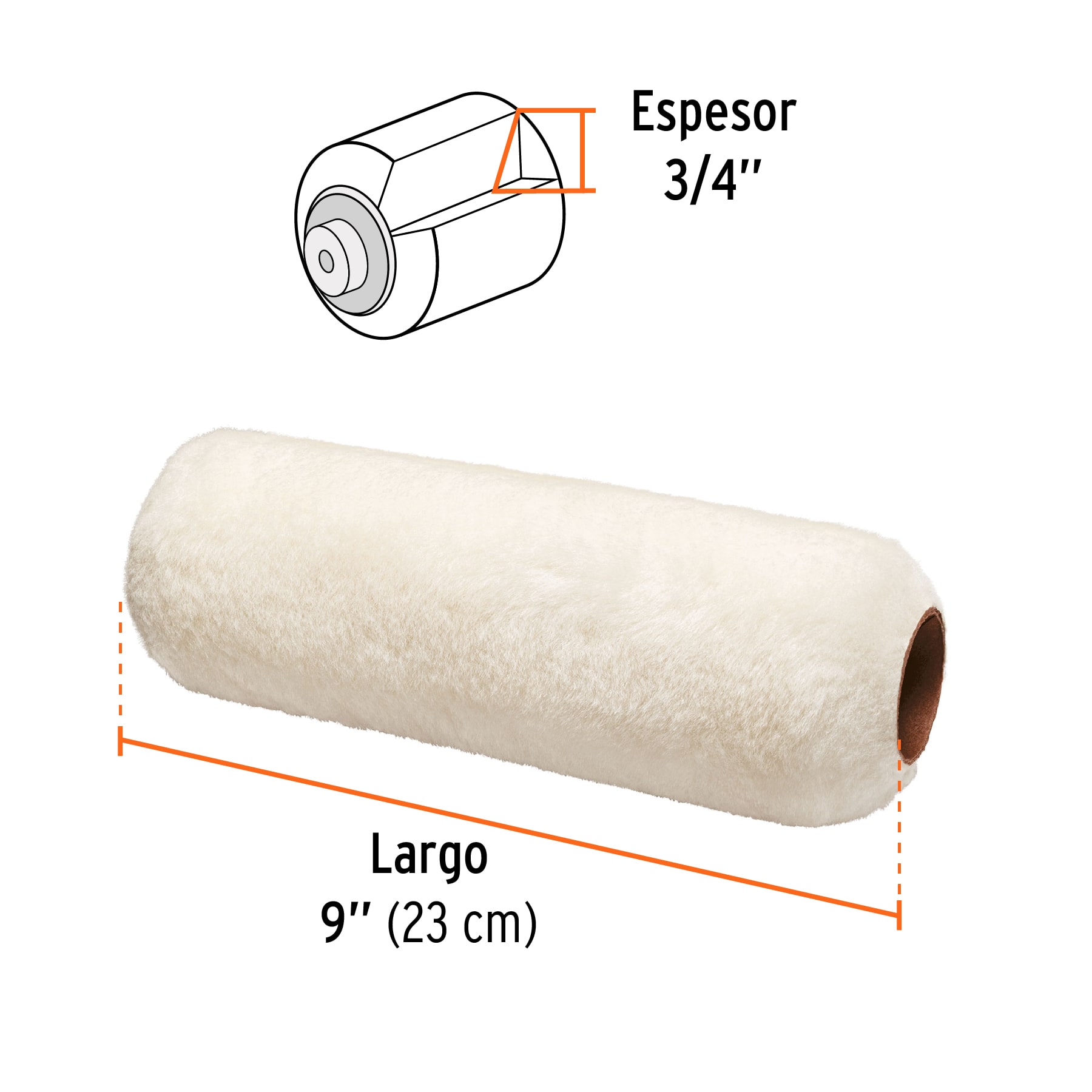 Felpa para rodillo 9 x 3/4' superficies rugosas, EXPERT - Imagen 3