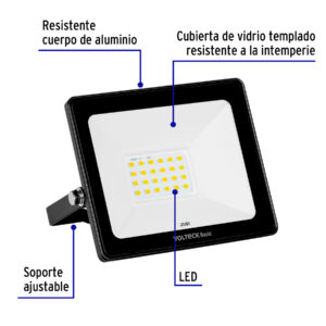 Alternative view of Reflector LED para exteriores 20W 6500K, VOLTECK BASIC