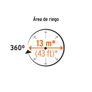 Aspersor b/metálica giratorio 3 brazos de latón, TRUPER - Imagen 3