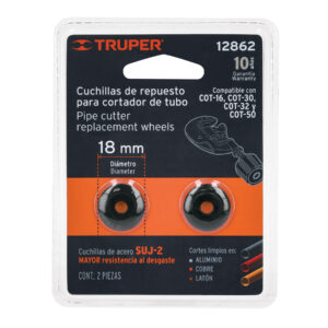 Blíster con 2 cuchillas para cortadores de tubo COT-16-50