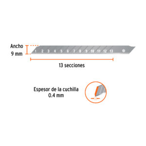 Estuche con 10 cuchillas SK2 de 9 mm para cutter, EXPERT - Imagen 3