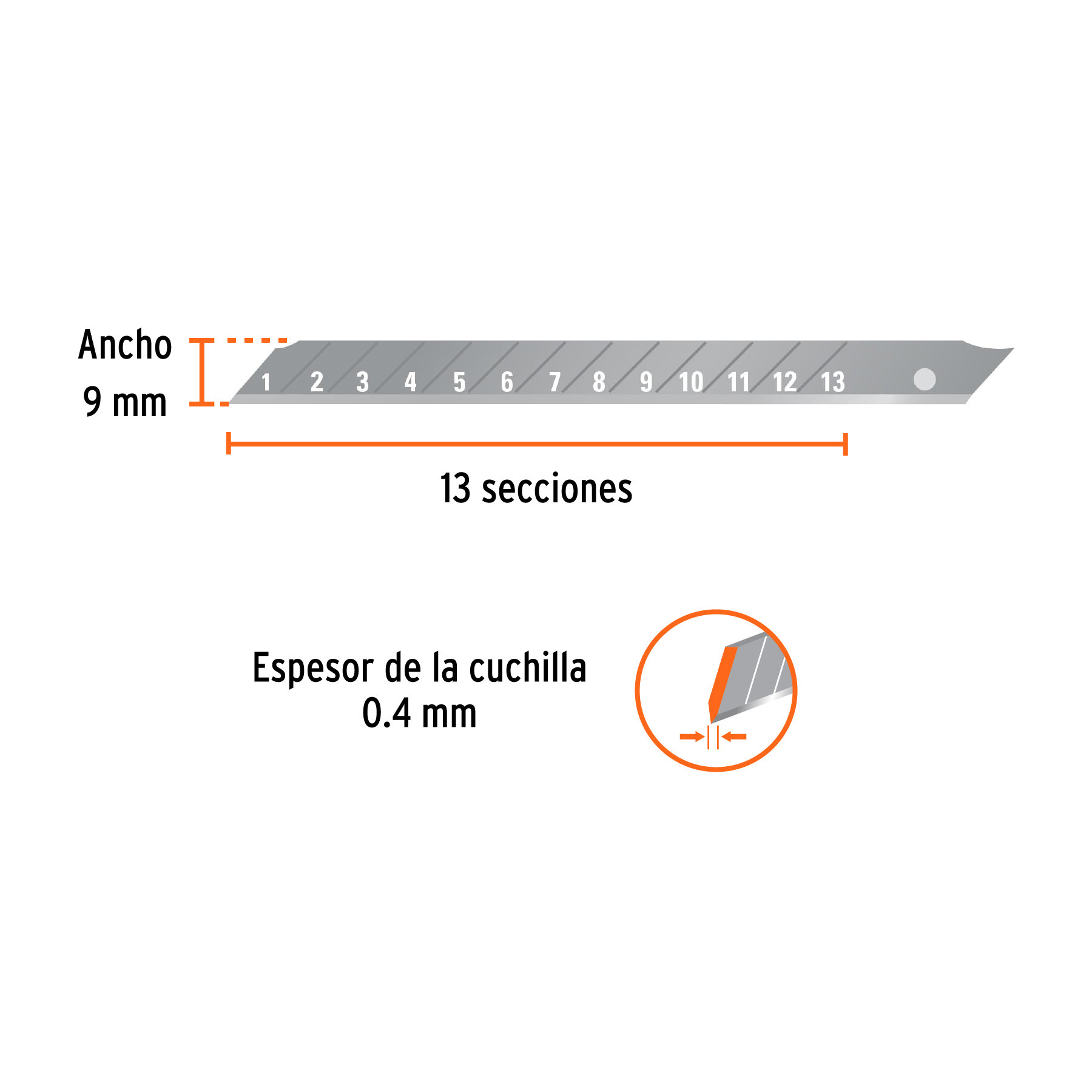 Estuche con 10 cuchillas SK2 de 9 mm para cutter, EXPERT - Imagen 3