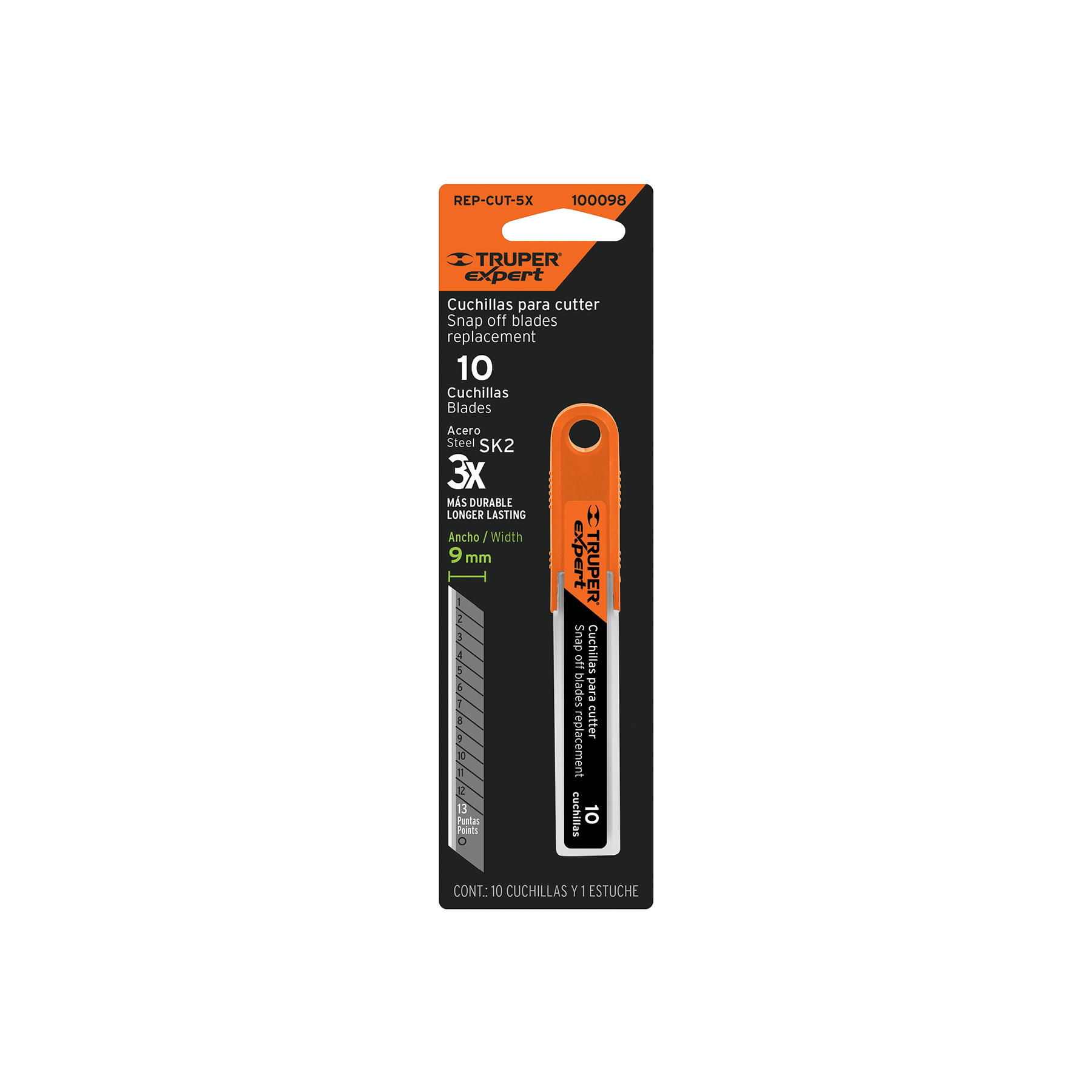 Estuche con 10 cuchillas SK2 de 9 mm para cutter, EXPERT - Imagen 8