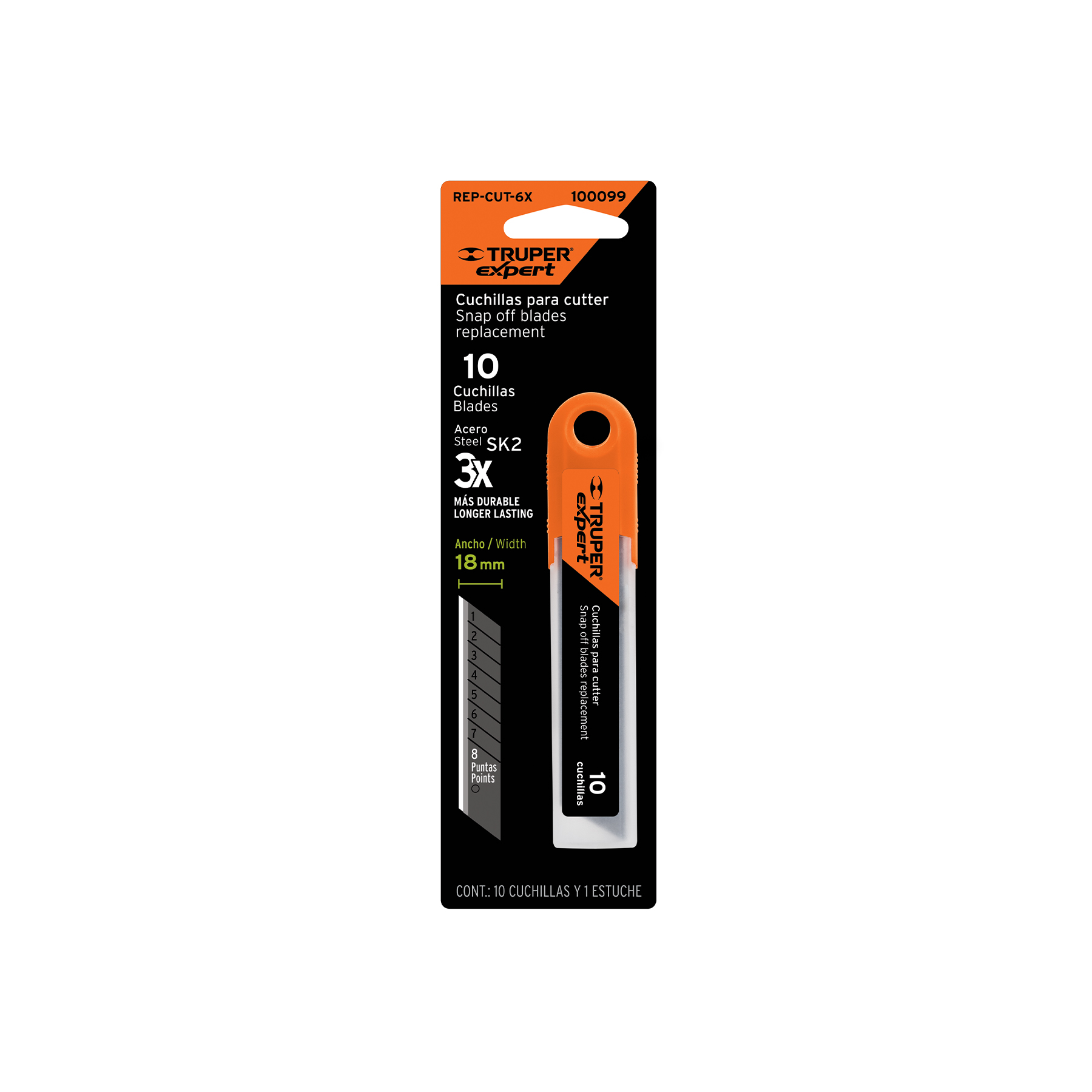 Estuche con 10 cuchillas SK2 de 18 mm para cutter, EXPERT - Imagen 9