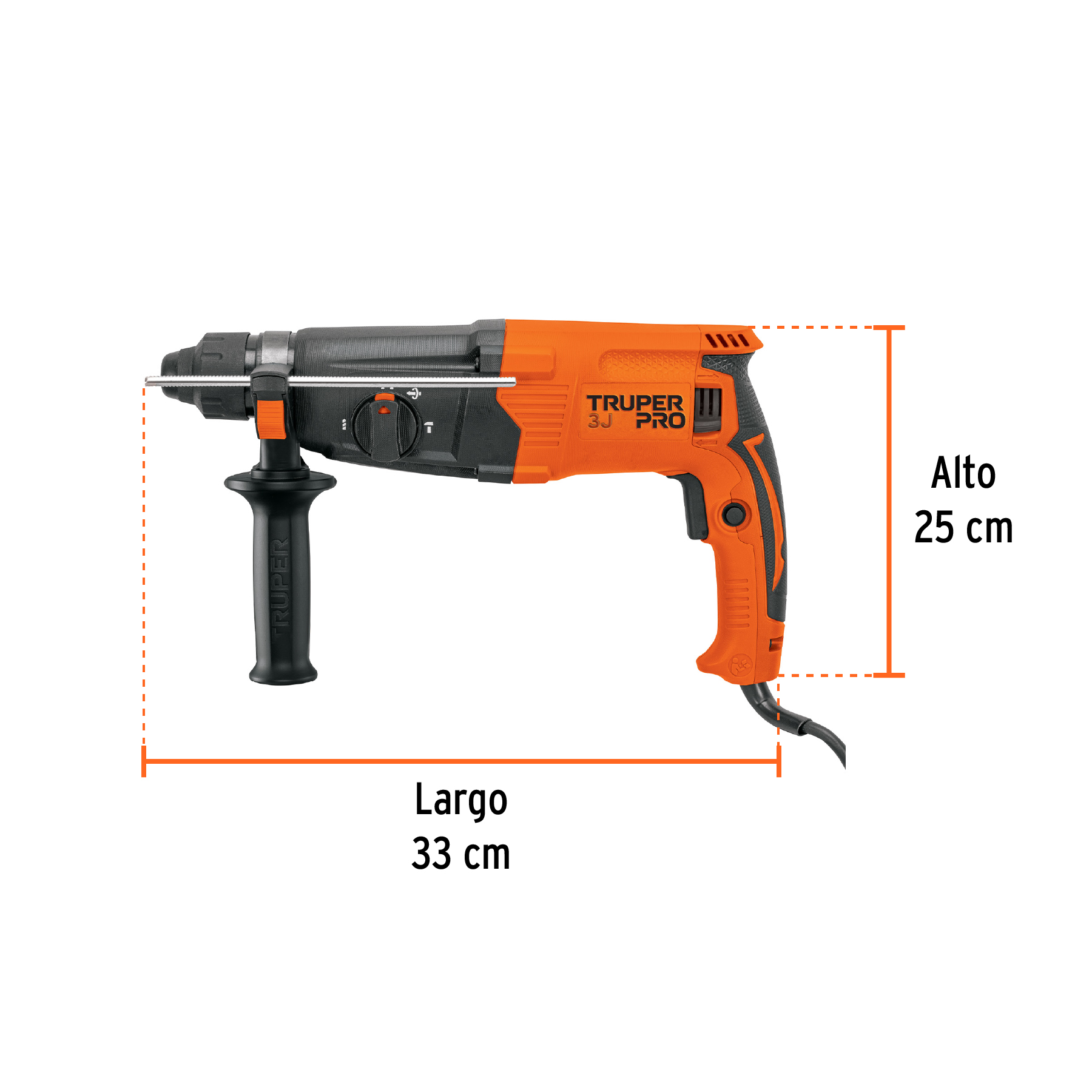 Rotomartillo SDS Plus/destornillador 3.2 J, 800W, TRUPER PRO - Imagen 2
