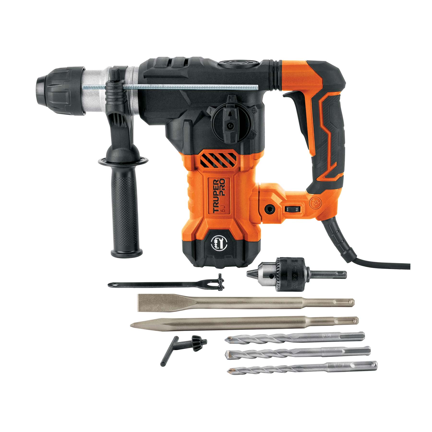Rotomartillo SDS Plus/destornillador 6 J, 1500W, TRUPER PRO