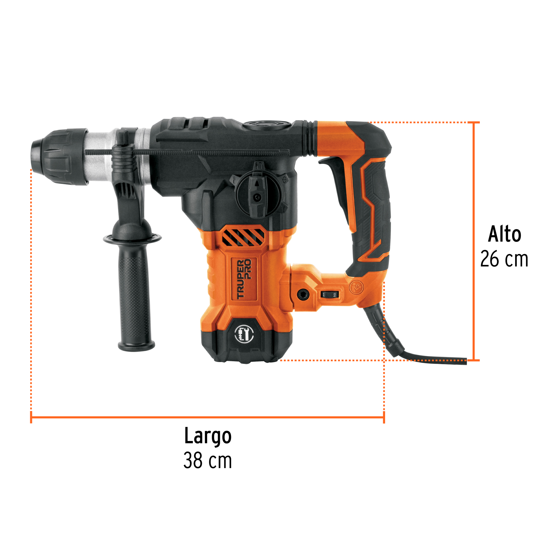 Rotomartillo SDS Plus/destornillador 6 J, 1500W, TRUPER PRO - Imagen 2