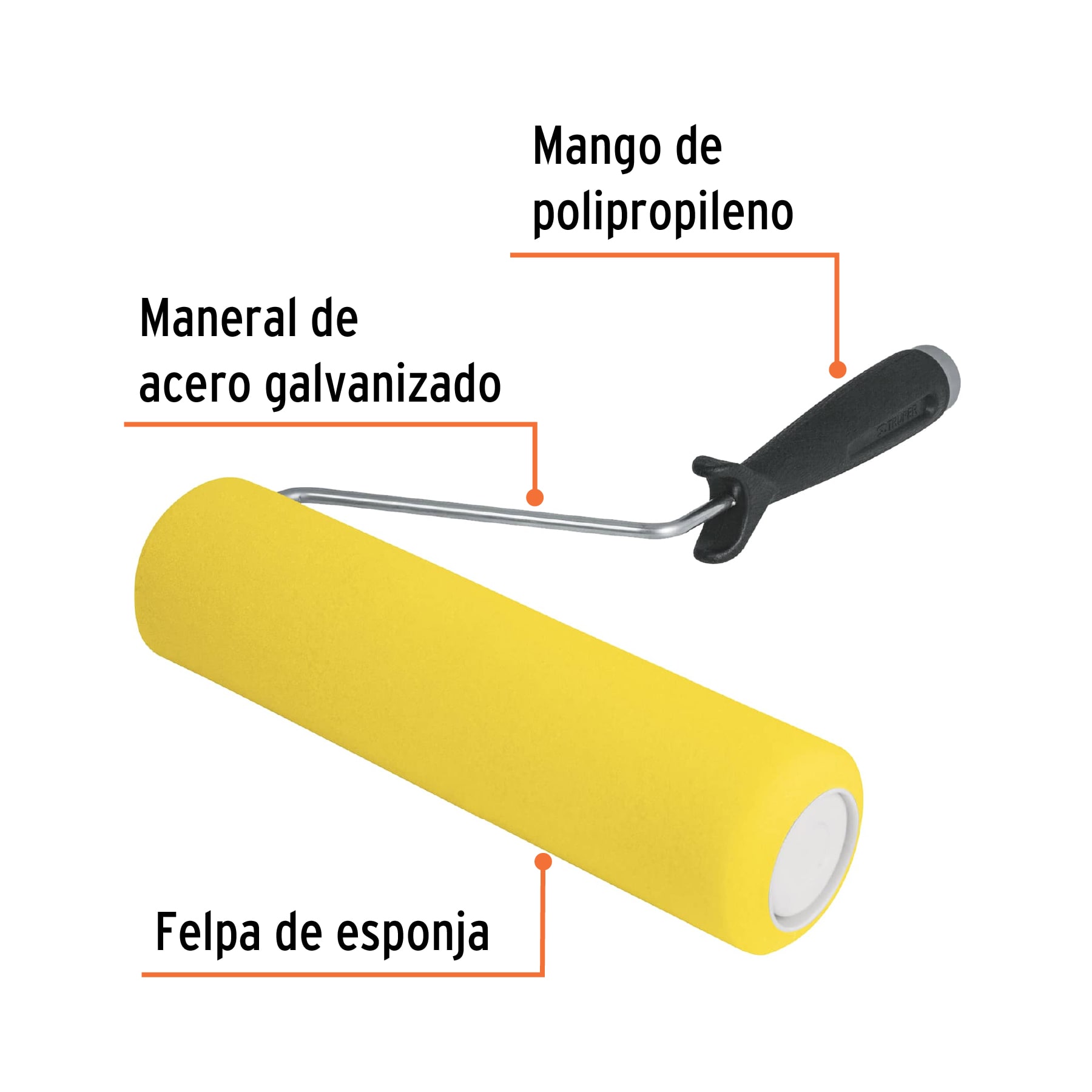 Rodillo para pintar 9 x 3/8' de esponja, superficies lisas - Imagen 2