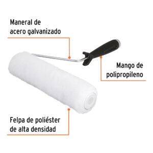 Rodillo para pintar 9 x 3/8' superficies lisas, TRUPER - Imagen 2