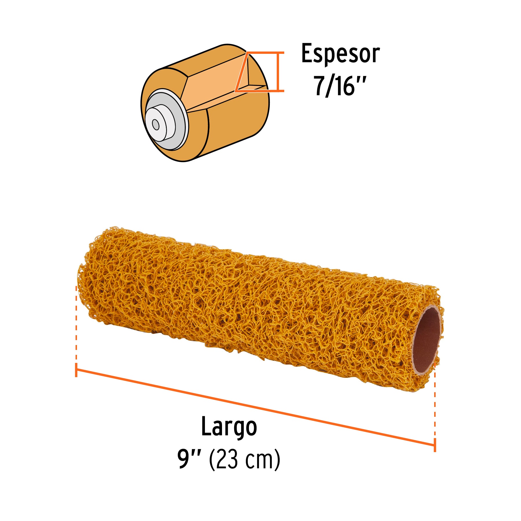 Rodillo para pintar 9 x 7/16' de PVC, acabados texturizados - Imagen 4