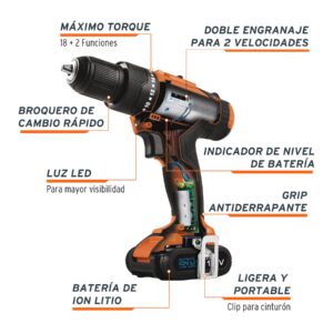 Rotomartillo/destornillador 3/8', 12V, 1 bat 2 Ah, PRO - Imagen 2