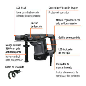 Alternative view of Rotomartillo SDS Plus 6 Joules, 1100W, TRUPER EXPERT