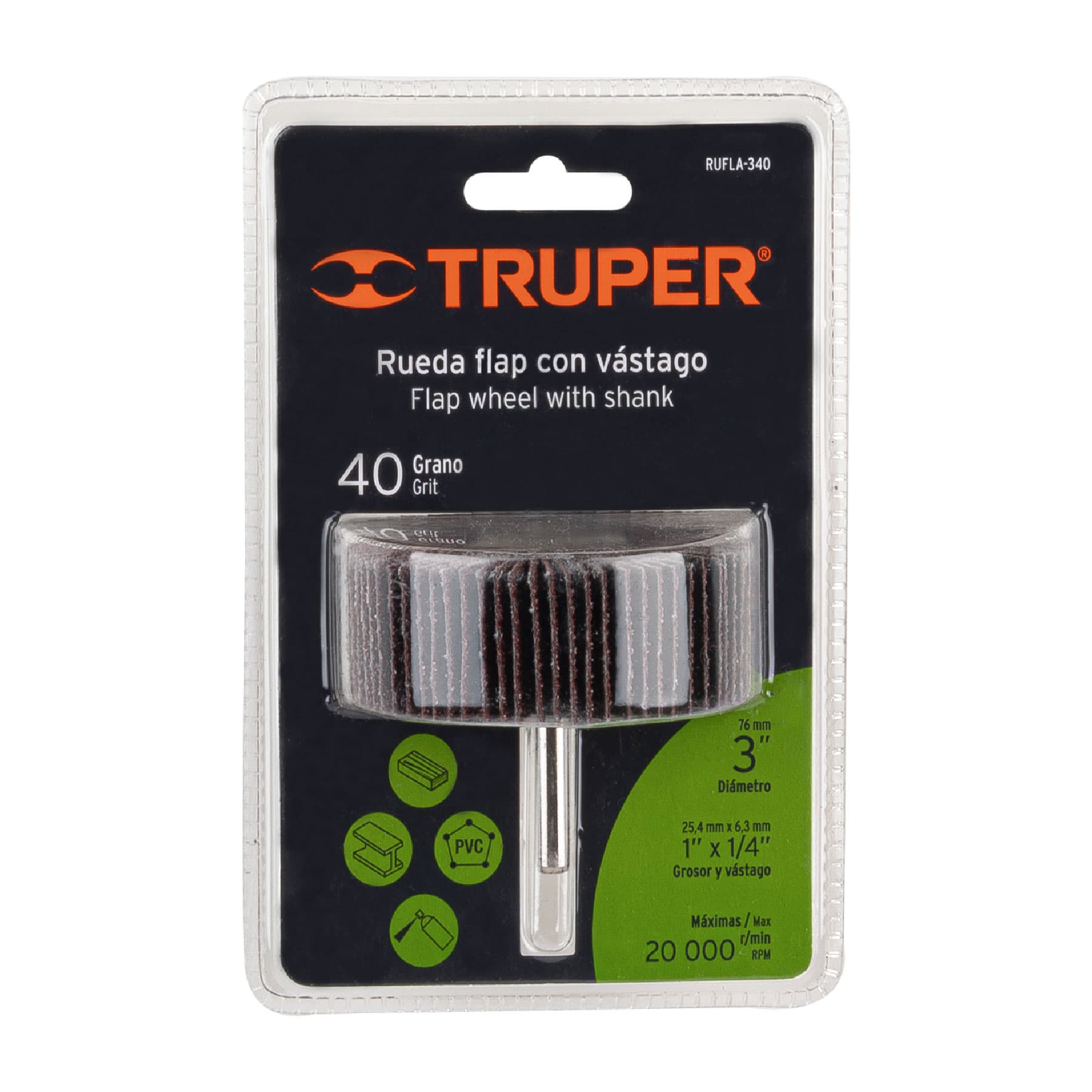 Rueda flap de 3', grano 40, TRUPER - Imagen 3