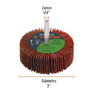 Rueda flap de 3', grano 40, TRUPER - Imagen 2
