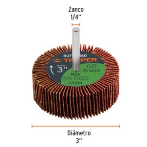 Rueda flap de 3', grano 60, TRUPER - Imagen 2