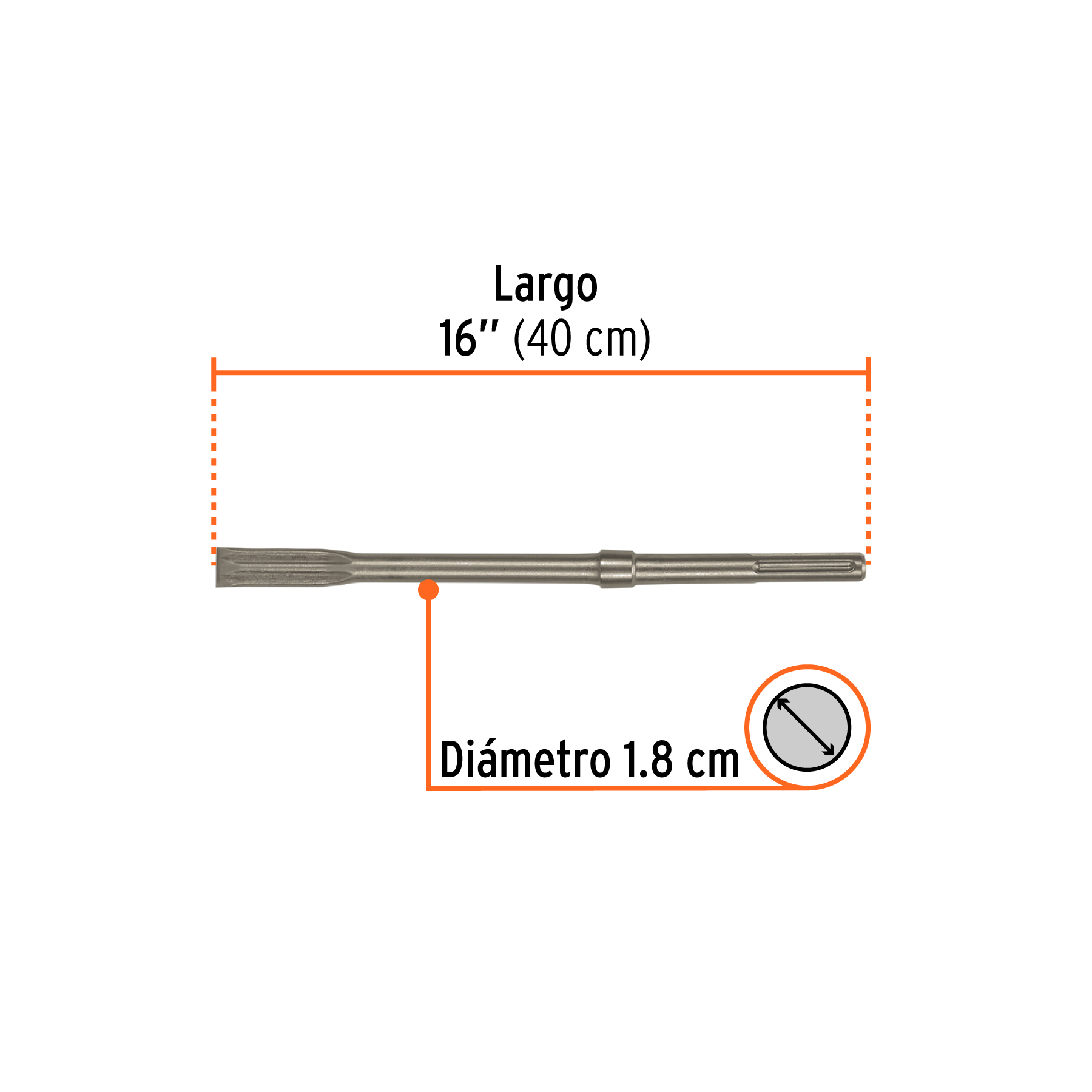 Cincel plano SDS max 1' x 16', TRUPER - Imagen 2