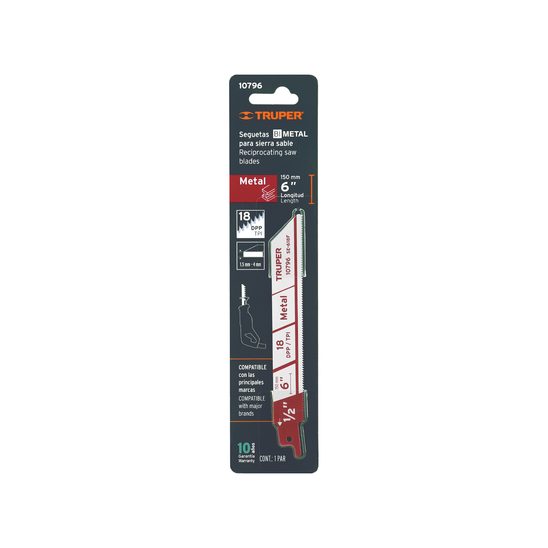 Blíster con 2 seguetas sierra sable 6' 18 DPP para metal - Imagen 2