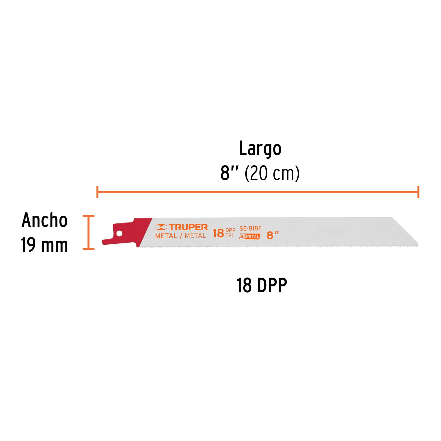 Blíster con 2 seguetas sierra sable 8' 18 DPP para metal - Imagen 2