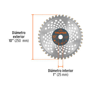 Alternative view of Disco sierra 10' para desbrozadoras, 40 dientes, TRUPER