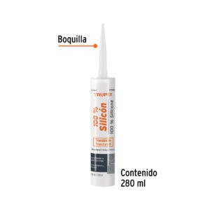 Alternative view of Sellador transparente 100% silicón de 280 ml, TRUPER