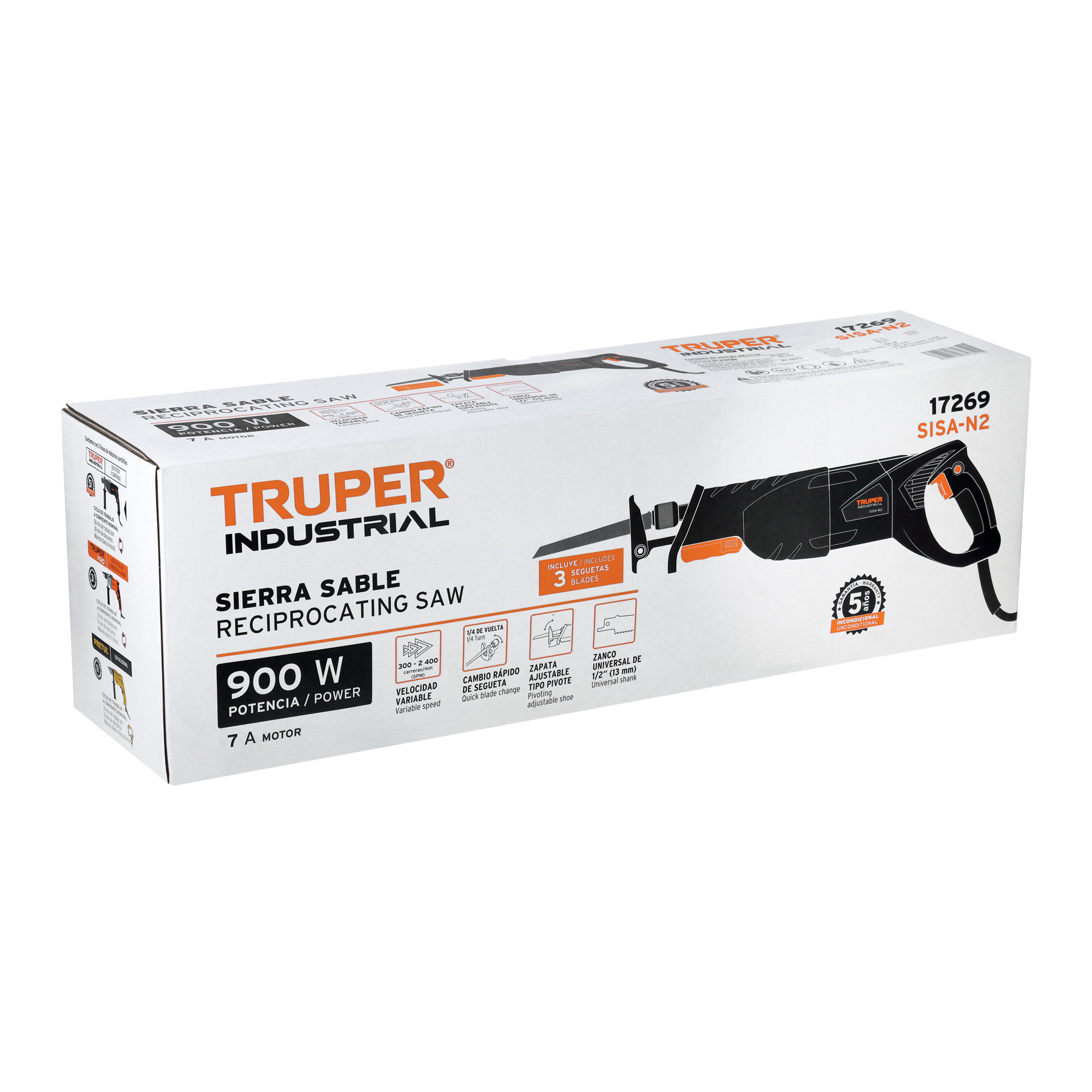 Sierra sable 900W velocidad variable, TRUPER INDUSTRIAL - Imagen 3