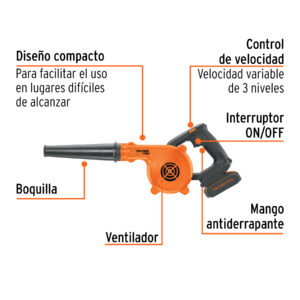 Alternative view of Sopladora para taller, 20V, 1 batería 2Ah, TRUPER PRO