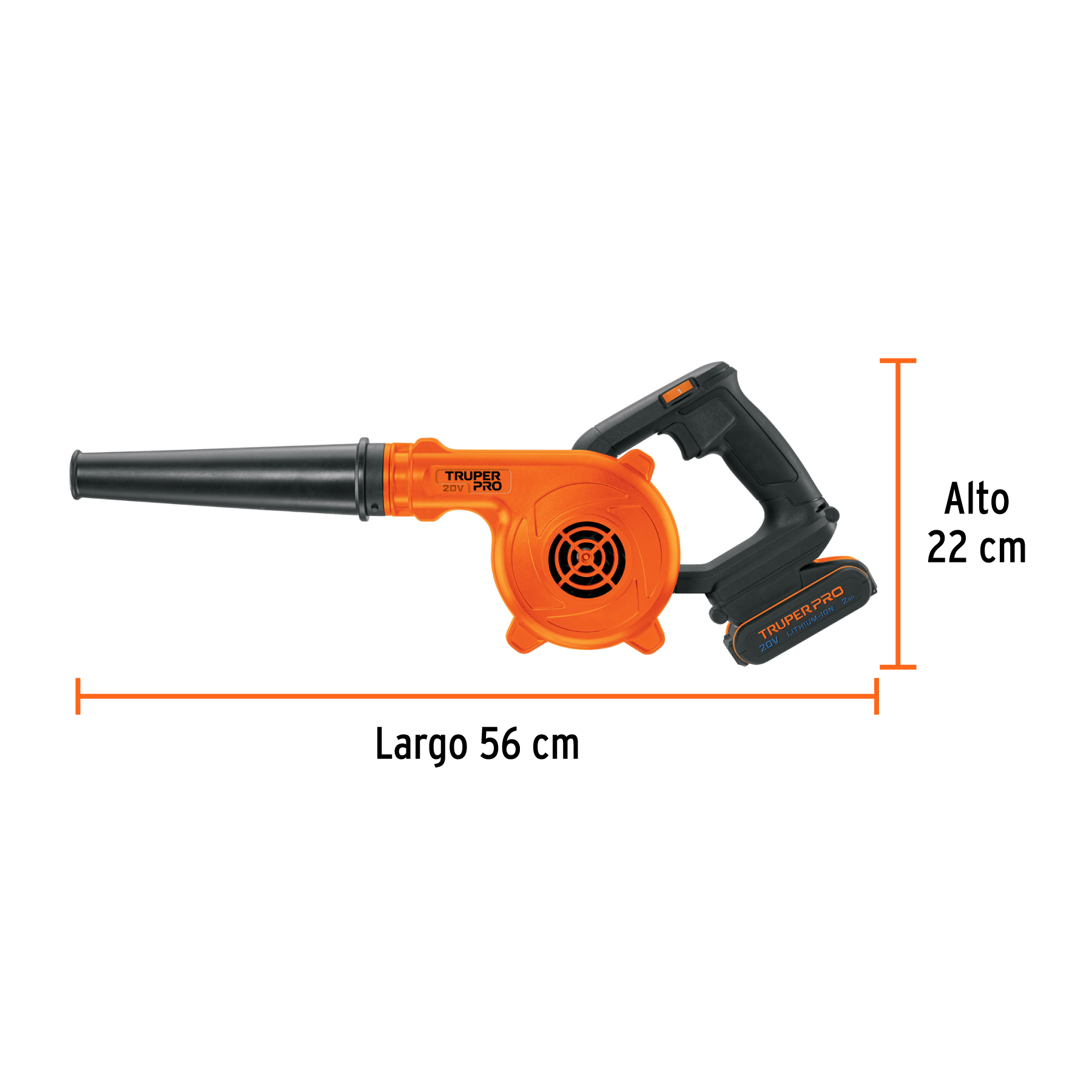 Sopladora para taller, 20V, 1 batería 2Ah, TRUPER PRO - Imagen 3