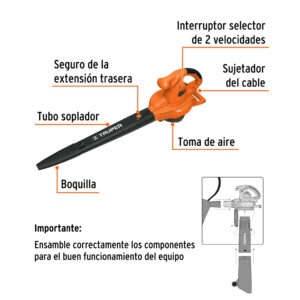 Sopladora/Aspiradora 1,440 W, con bolsa recolectora, TRUPER - Imagen 3