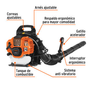 Alternative view of Sopladora con motor de 53cc a gasolina, tipo mochila, TRUPER