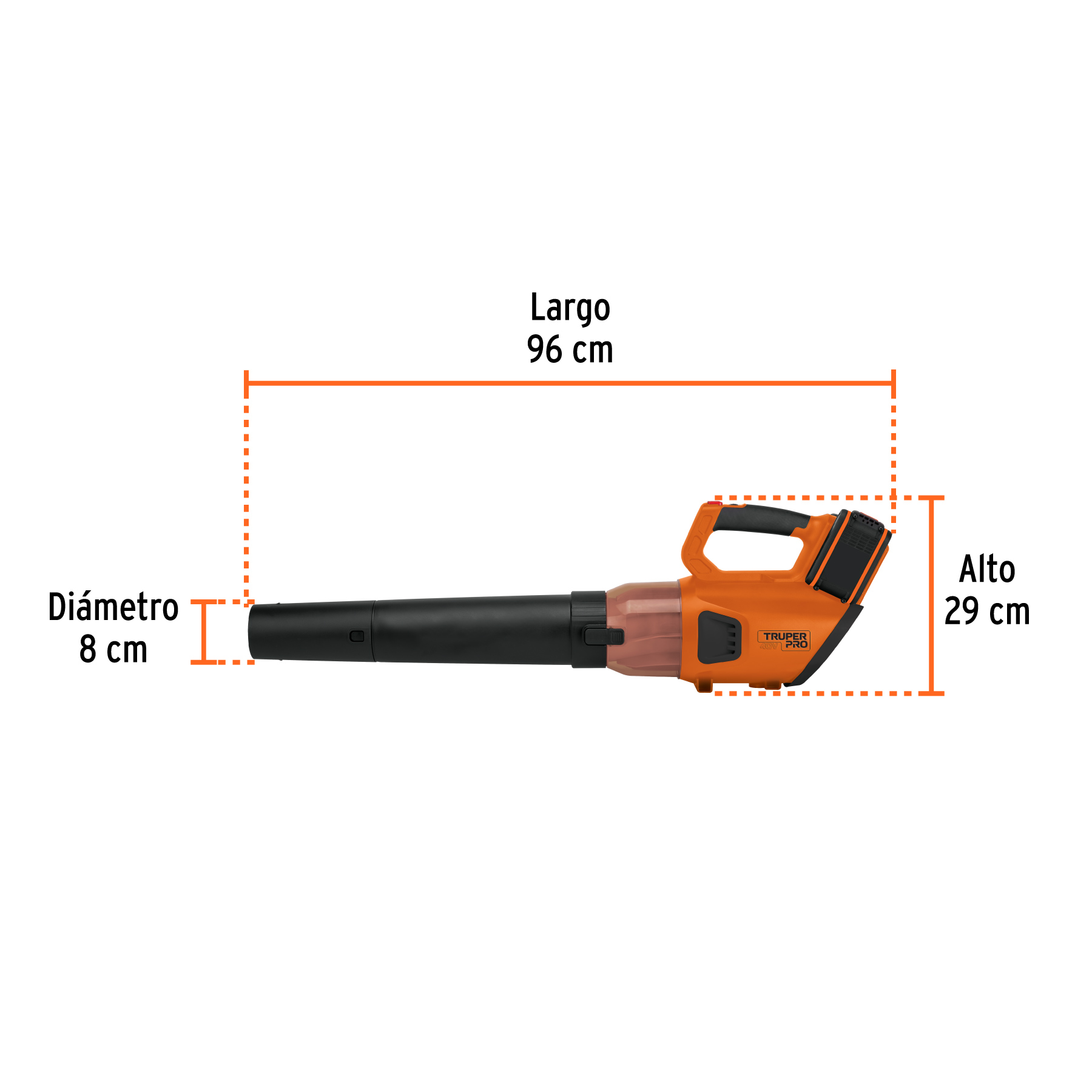Sopladora inalámbrica 40V, 2 baterías 2Ah, 1 carg.dual, PRO - Imagen 3