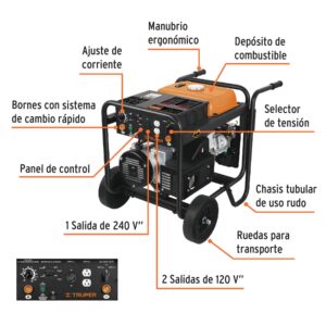 Soldadora a gasolina 145 A con generador, TRUPER - Imagen 2