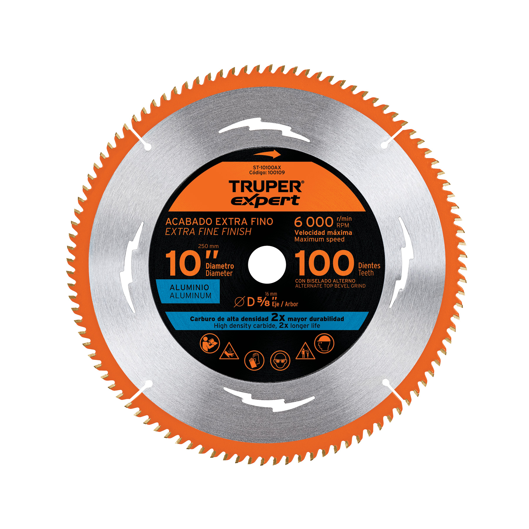 Disco sierra 10' p/aluminio, 100 dientes centro 5/8', EXPERT