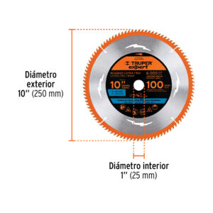 Alternative view of Disco sierra 10' p/aluminio, 100 dientes centro 5/8', EXPERT