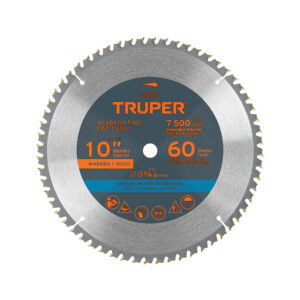 Disco sierra 10' para madera, 60 dientes centro 5/8', TRUPER