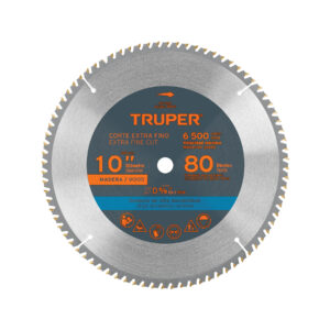 Disco sierra 10' para madera, 80 dientes centro 5/8', TRUPER