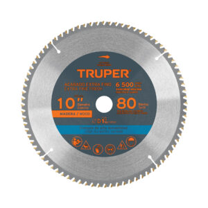 Disco sierra 10' para madera, 80 dientes centro 1', TRUPER