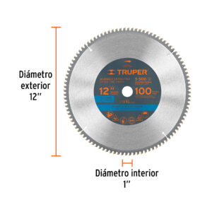 Alternative view of Disco sierra 12' para aluminio, 100 dientes centro 1'