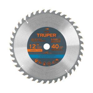Disco sierra 12' para madera, 40 dientes centro 1', TRUPER