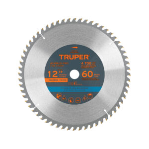 Disco sierra 12' para madera, 60 dientes centro 1', TRUPER