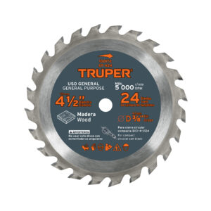 Disco sierra 4-1/2' para madera, 24 dientes centro 3/8'