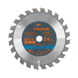 Disco sierra 6-1/2' p/madera, 24 dientes con centro 5/8'
