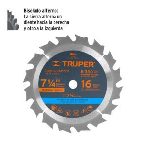 Alternative view of Disco sierra 7- 1/4' para madera, 16 dientes centro 5/8'