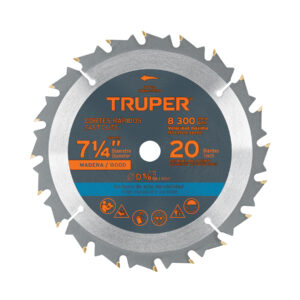 Disco sierra 7- 1/4' para madera, 20 dientes centro 5/8'