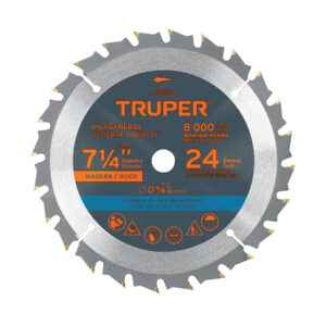 Disco sierra 7- 1/4' para madera, 24 dientes centro 5/8'