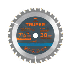 Disco sierra 7- 1/4' para madera, 30 dientes centro 5/8'