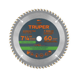 Disco sierra 7-1/4' multimaterial, 60 dientes centro 5/8'