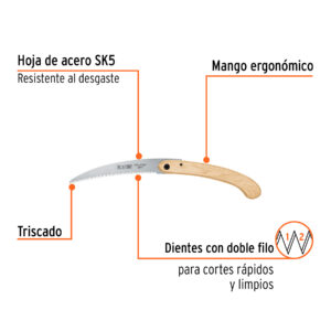Alternative view of Serrucho plegable 10' hoja curva 6 DPP, mango madera, TRUPER