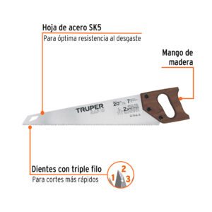 Alternative view of Serrucho Rapid 20', 7 DPP, mango de madera, TRUPER