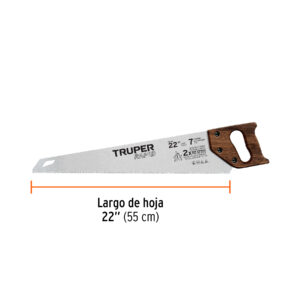 Serrucho Rapid 22', 7 DPP, mango de madera, TRUPER - Imagen 3